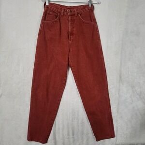 Vintage Lands' End Square Rigger Jeans Womens 6 Red High Rise Mom Denim USA 90s